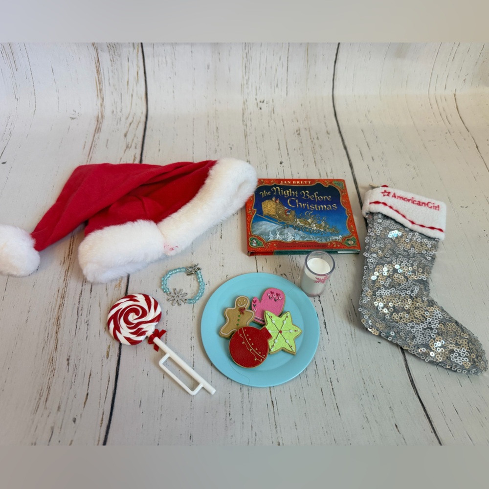 RETIRED American Girl Christmas Eve Set Night Before Christmas Book Cookies Hat